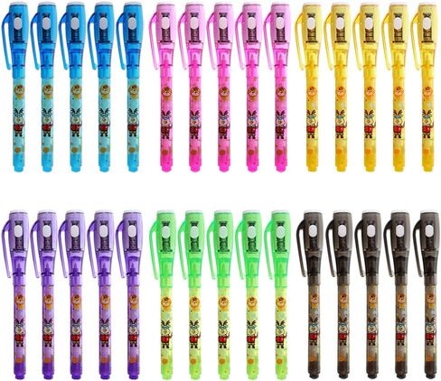 أقلام حبر غير مرئية من MALEDEN، 30 قطعة من أقلام الحبر المختفية مع ضوء الأشعة فوق البنفسجية، معدات تجسس سحرية لحفلات أعياد ميلاد الأطفال، والهالوين، وحشوات عيد الميلاد، أروع هدايا الفصول الدراسية in Kuwait