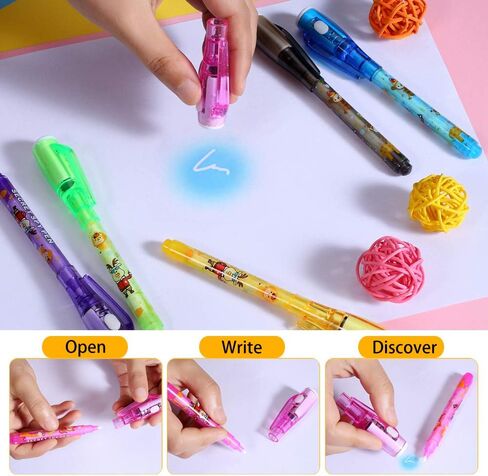 أقلام حبر غير مرئية من MALEDEN، 30 قطعة من أقلام الحبر المختفية مع ضوء الأشعة فوق البنفسجية، معدات تجسس سحرية لحفلات أعياد ميلاد الأطفال، والهالوين، وحشوات عيد الميلاد، أروع هدايا الفصول الدراسية in Kuwait