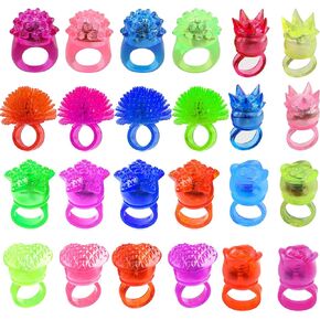 KIMOBER Light Up Rings,Colorful Glow In The Dark Silicone Bumpy Jelly Rings Flash LED Rings Blinking Toys for Kids Party Favors in Kuwait