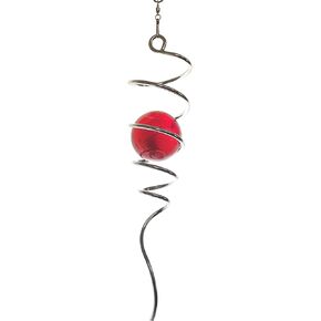 HS’s Creation Gazing Ball Spiral Tail Crystal Ball Wind Spinner Stabilizer Unique Gift and Hanging Décor for Indoor Outdoor Garden Decoration 13 Inch Height
