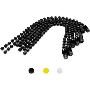 150 pcs 100mm 4inch Bead Chain,2.4mm Diameter with Ball Connector Clasp Keychain Rings Metal Bead Chain Nickel Chain Dog Tag Chain (Black)