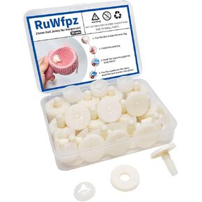 Doll Joints for Amigurumi Crochet 25mm 20 Set - RuWfpz Animal Toy Doll Safety Joints for Head Arms Legs, Creamy-White Plastic Joints for Stuffed Animals Amigurumi Bears Craft in Kuwait