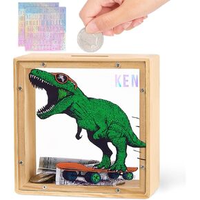 MHJY Wooden Piggy Bank for Kids Personalizable DIY Coin Bank for Girls Boys in Saudi Arabia