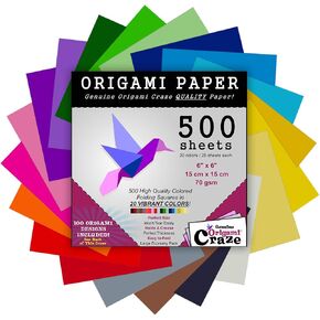 Origami Paper 500 Sheets Premium Quality for Arts and Crafts 6" Square Sheets 20 Vibrant Colours Same Colour on Both Sides 100 Design Ebook Included (See Back of Cover for Download info) in Saudi Arabia