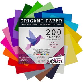 ورق Origami Craze 500 ورقة، جودة ممتازة للفنون والحرف اليدوية، أوراق مربعة مقاس 6 بوصات، 20 لونًا زاهيًا، نفس اللون على كلا الجانبين، يتضمن 100 كتاب إلكتروني بتصميم (انظر الجزء الخلفي من الغلاف للحصول على معلومات التنزيل) in Saudi Arabia