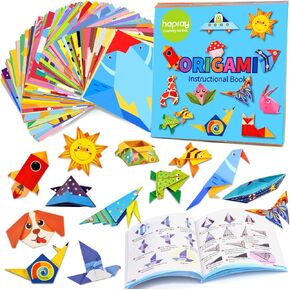 hapray Origami Kit for Kids Ages 5-8 8-12, with Guiding Book, 98 Sheets Paper with 47 Patterns, DIY Art and Craft Projects, Beginners Children's Day Gift Boy Girl