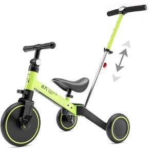 67i Tricycles for 1-3 Year Old Toddler Tricycle with Push Handle for 1-3 Years Old Trikes Toddlers Push Handle Boys and Girls Kids Push Trike Toddler Bike Adjustable Seat and Handle in Kuwait