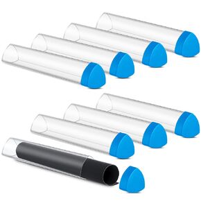 Hsei 8 Pcs Prism Playmat Tube 15 Inch Play Mat Poster Holder Tube Easy in and Out Playmat Case for Card Storage Toy Card Play Mat, Won't Roll Off Surfaces(Black, Clear)