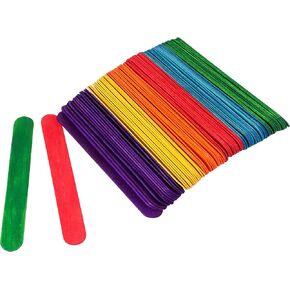 8 Inch Craft Sticks, 200 Pieces Wooden Large Tongue Depressor Sticks Jumbo Popsicle Sticks for Crafts, Multi-Functional Wooden Sticks for Ice Cream, DIY, Waxing Sticks, Building Projects
