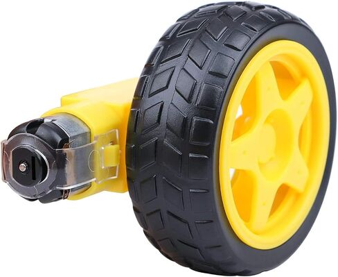 Gebildet 4pcs Geared Motor DC3V-12V DC for Four-Wheel Drive Toy Car/Robotic Body/Aircraft Toys+4pcs Plastic Tire Wheels in Kuwait