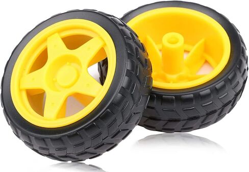 Gebildet 4pcs Geared Motor DC3V-12V DC for Four-Wheel Drive Toy Car/Robotic Body/Aircraft Toys+4pcs Plastic Tire Wheels in Kuwait