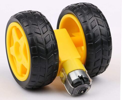 Gebildet 4pcs Geared Motor DC3V-12V DC for Four-Wheel Drive Toy Car/Robotic Body/Aircraft Toys+4pcs Plastic Tire Wheels in Kuwait