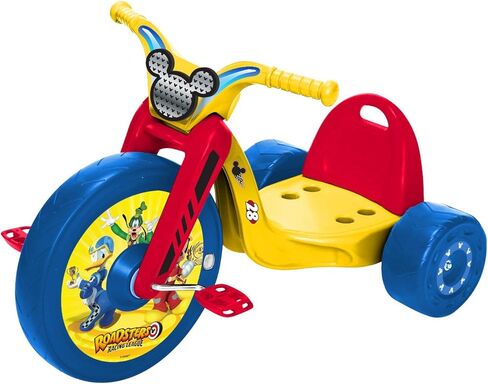 Fly Wheels Mickey and The Roadster Racers مقاس 15 بوصة سيارة ركوب كروزر جونيور، للأعمار من 3 إلى 7 سنوات، أصفر/أحمر/أزرق، 20 بوصة عرض × 22.5 بوصة ارتفاع × 32.83 بوصة طول in Kuwait