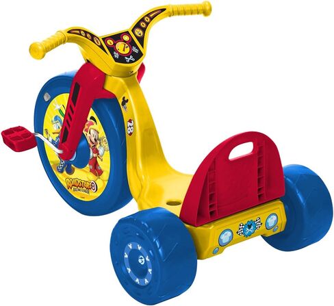 Fly Wheels Mickey and The Roadster Racers مقاس 15 بوصة سيارة ركوب كروزر جونيور، للأعمار من 3 إلى 7 سنوات، أصفر/أحمر/أزرق، 20 بوصة عرض × 22.5 بوصة ارتفاع × 32.83 بوصة طول in Kuwait