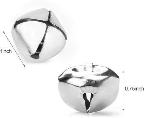 Suwimut 300 Pack Jingle Bells, 1 Inch Small Craft Bells Bulk DIY Bells for Festival Holiday Home Decoration, Christmas Sleigh Bells for Wreath, Silver in Kuwait
