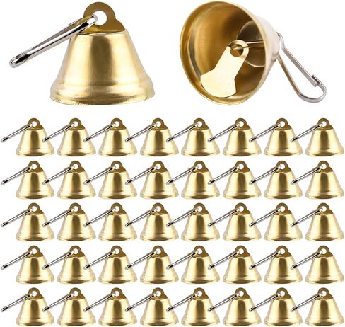 40 Pieces Christmas Jingle Bells Gold Jingle Bells Metal Craft Bells Small Bell DIY Bells for Wreath, Holiday Home and Hanging Christmas Wind Chimes Making in Kuwait