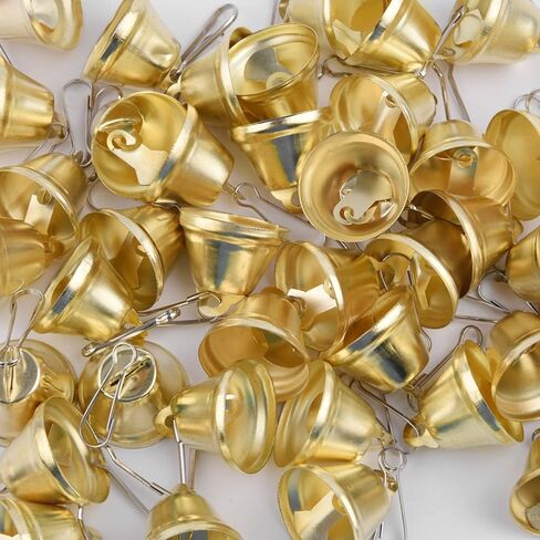 40 Pieces Christmas Jingle Bells Gold Jingle Bells Metal Craft Bells Small Bell DIY Bells for Wreath, Holiday Home and Hanging Christmas Wind Chimes Making in Kuwait
