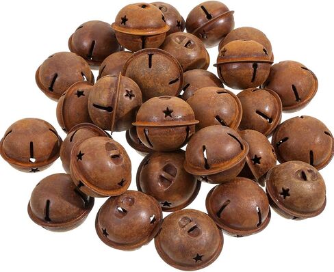 30 Pieces Christmas Rustic Bells Metal Sleigh Rusty Bells Primitive Look Bells Star Cutouts for Holiday Craft Home Decoration in Saudi Arabia
