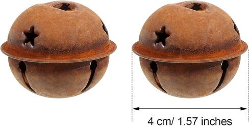 30 Pieces Christmas Rustic Bells Metal Sleigh Rusty Bells Primitive Look Bells Star Cutouts for Holiday Craft Home Decoration in Saudi Arabia