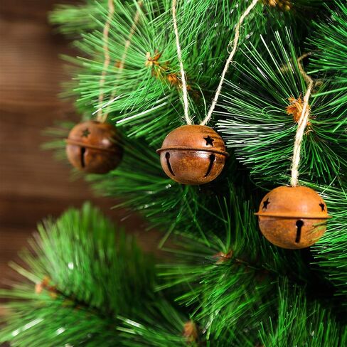 30 Pieces Christmas Rustic Bells Metal Sleigh Rusty Bells Primitive Look Bells Star Cutouts for Holiday Craft Home Decoration in Saudi Arabia