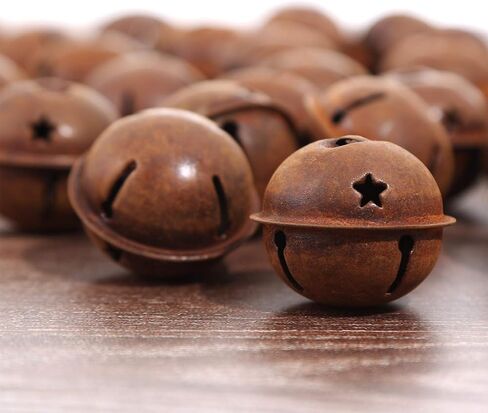 30 Pieces Christmas Rustic Bells Metal Sleigh Rusty Bells Primitive Look Bells Star Cutouts for Holiday Craft Home Decoration in Saudi Arabia