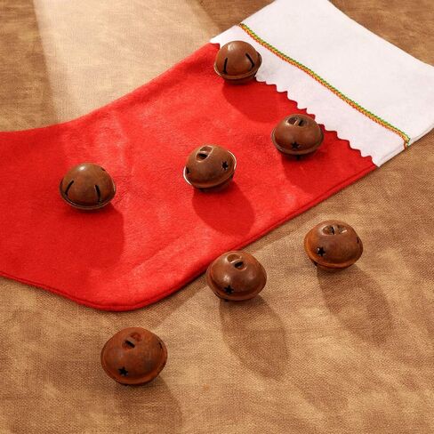 30 Pieces Christmas Rustic Bells Metal Sleigh Rusty Bells Primitive Look Bells Star Cutouts for Holiday Craft Home Decoration in Saudi Arabia
