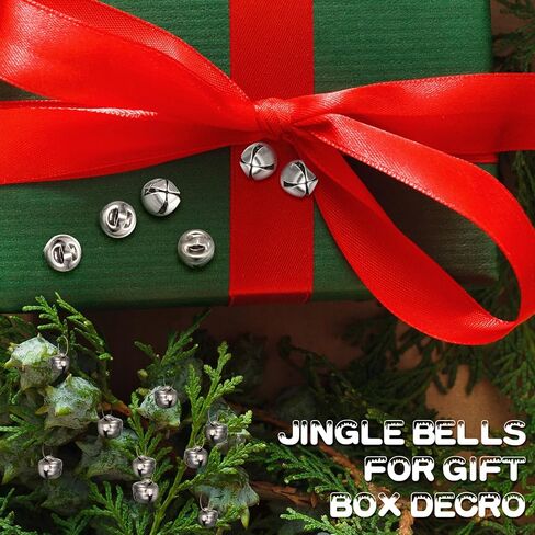 2000 قطعة من أجراس جلجل معدنية كبيرة من Therwen للحرف اليدوية أجراس حرفية فضية مع صوت عالٍ 1/4 بوصة أجراس عيد الميلاد صغيرة صغيرة لتزيين المنزل وحفلات الزفاف in Kuwait