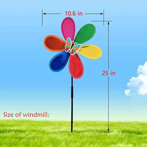 3 عبوات من الحشرات الجميلة الملونة دوامة الرياح الدوارة هدايا الحفلات حديقة ساحة الحديقة ألعاب تزيين الحديقة للأطفال الرضع (3 الوان عشوائية) in Kuwait