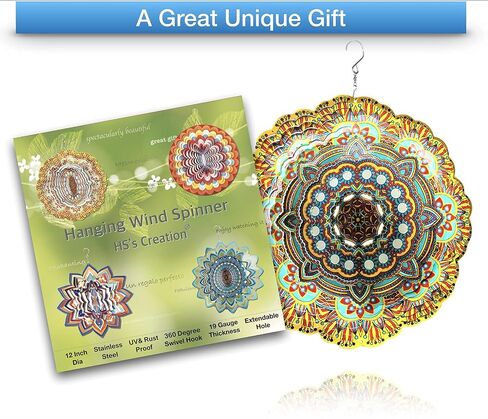 HS’s Creation Gazing Ball Spiral Tail Crystal Ball Wind Spinner Stabilizer Unique Gift and Hanging Décor for Indoor Outdoor Garden Decoration 13 Inch Height in Saudi Arabia