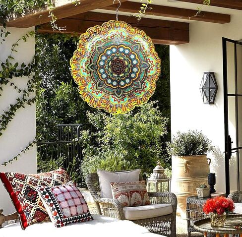 HS’s Creation Gazing Ball Spiral Tail Crystal Ball Wind Spinner Stabilizer Unique Gift and Hanging Décor for Indoor Outdoor Garden Decoration 13 Inch Height in Saudi Arabia