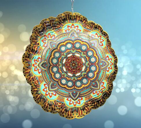 HS’s Creation Gazing Ball Spiral Tail Crystal Ball Wind Spinner Stabilizer Unique Gift and Hanging Décor for Indoor Outdoor Garden Decoration 13 Inch Height in Saudi Arabia
