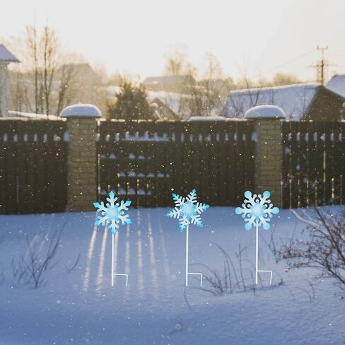 BVLFOOK Snow Wind Spin Metal Yard زينة عيد الميلاد ساحة زينة سنو ويند سبينر صغير الثلج ويندميل ديكور الرياح 45.7 سم in Kuwait