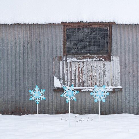 BVLFOOK Snow Wind Spin Metal Yard زينة عيد الميلاد ساحة زينة سنو ويند سبينر صغير الثلج ويندميل ديكور الرياح 45.7 سم in Kuwait