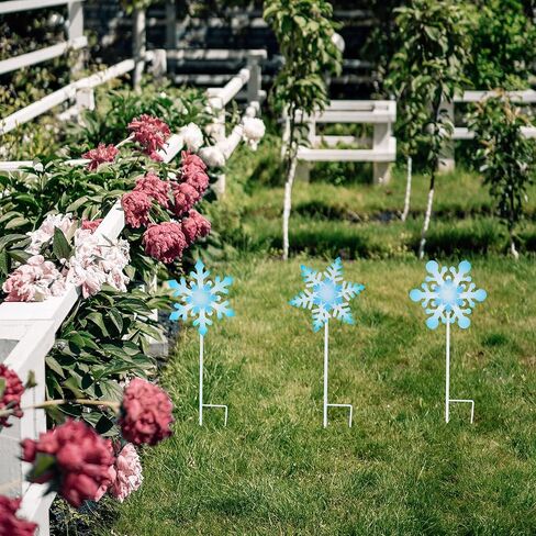 BVLFOOK Snow Wind Spin Metal Yard زينة عيد الميلاد ساحة زينة سنو ويند سبينر صغير الثلج ويندميل ديكور الرياح 45.7 سم in Kuwait