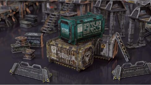 TinkerTurf Sci-Fi Terrain: Cargo Containers 3 Add-On, 3 Containers Included, Neutral Theme, Modeular Design, Easy Storage, Virtually Limitless Setups in Kuwait