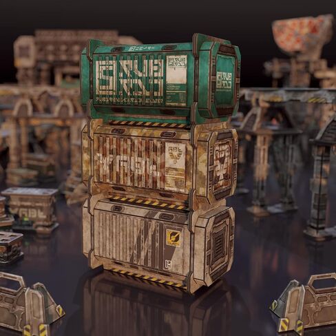 TinkerTurf Sci-Fi Terrain: Cargo Containers 3 Add-On, 3 Containers Included, Neutral Theme, Modeular Design, Easy Storage, Virtually Limitless Setups in Kuwait