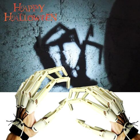 أصابع مفصلية من Magoog Halloween مع قفازات منقوشة، وصلات أصابع مفصلية، يد مخلب عظم هيكل عظمي مخيف، مخالب أصابع دعائم الهالوين، تناسب معظم أحجام الأصابع، أسود in Kuwait