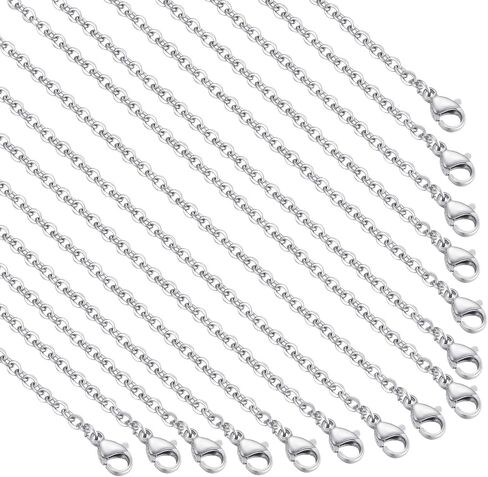 30 Pack 18 Inch Necklace Chain Stainless Steel Link Cable Chain Necklace with Lobster Clasps for DIY Jewelry Making in Kuwait