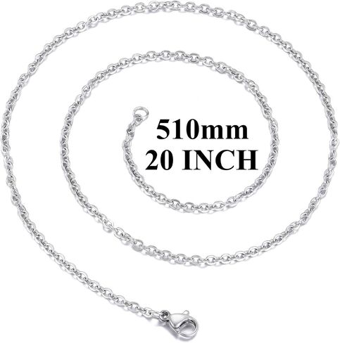 30 Pack 18 Inch Necklace Chain Stainless Steel Link Cable Chain Necklace with Lobster Clasps for DIY Jewelry Making in Kuwait