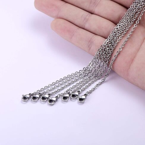 30 Pack 18 Inch Necklace Chain Stainless Steel Link Cable Chain Necklace with Lobster Clasps for DIY Jewelry Making in Kuwait