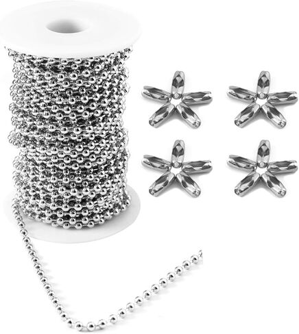 Tiparts 30 Feet Stainless Steel Ball Chains with 20 Connectors (2.4mm) in Kuwait