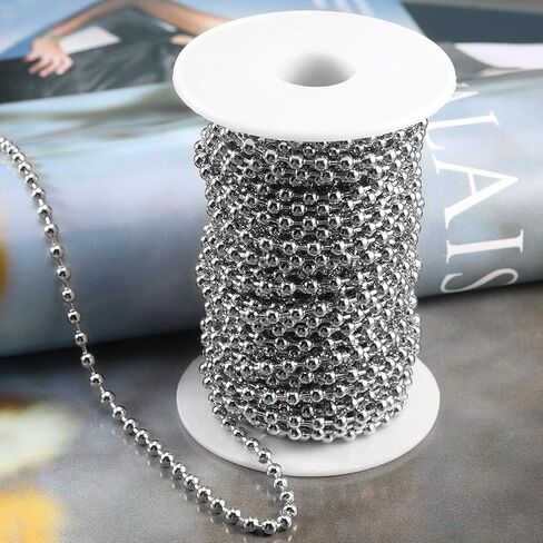 Tiparts 30 Feet Stainless Steel Ball Chains with 20 Connectors (2.4mm) in Kuwait