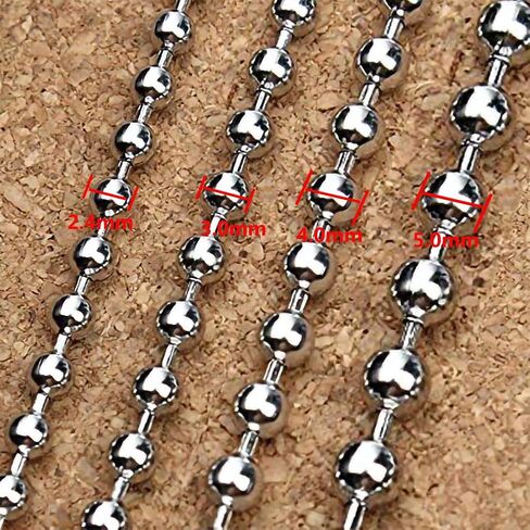 Tiparts 30 Feet Stainless Steel Ball Chains with 20 Connectors (2.4mm) in Kuwait