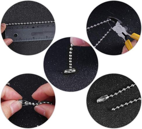 Tiparts 30 Feet Stainless Steel Ball Chains with 20 Connectors (2.4mm) in Kuwait