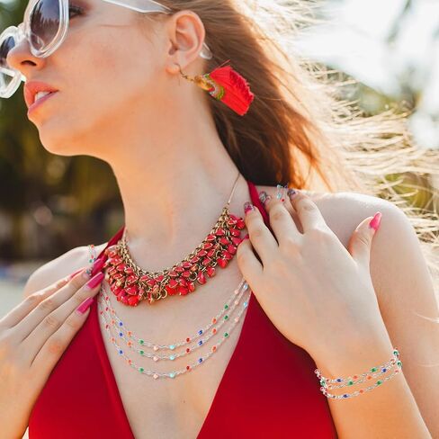 سلسلة ربط من الفولاذ المقاوم للصدأ على شكل قلب مسطح بطول 52.5 قدم من الذهب والفضة من الفولاذ المقاوم للصدأ سلسلة مجوهرات دائمة وصلة سلسلة مجوهرات مسطحة لصناعة المجوهرات المصنوعة من السوار للنساء (ذهبي وفضي، 52.5 قدم) in Kuwait