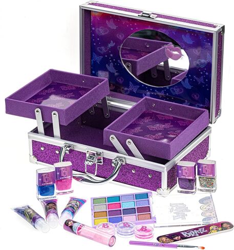 براتز - مجموعة مكياج تاونلي جيرل ترين كيس لمستحضرات التجميل تتضمن ملمع شفاه وملمع للعين وفرشاة وطلاء أظافر وإكسسوارات والمزيد! للفتيات، للأعمار من 16 عامًا فما فوق، مثالية للحفلات وحفلات النوم والتجميل in Kuwait