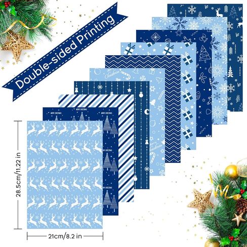 MIAHART 30 Sheets Christmas Pattern Paper Set A4 Size Red and Gold Festival Decorative Craft Paper Double-Sided for Card Making Scrapbook, 10 Designs in Saudi Arabia
