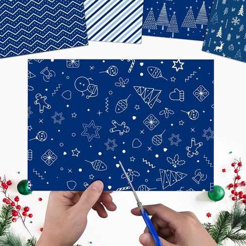 MIAHART 30 Sheets Christmas Pattern Paper Set A4 Size Red and Gold Festival Decorative Craft Paper Double-Sided for Card Making Scrapbook, 10 Designs in Saudi Arabia
