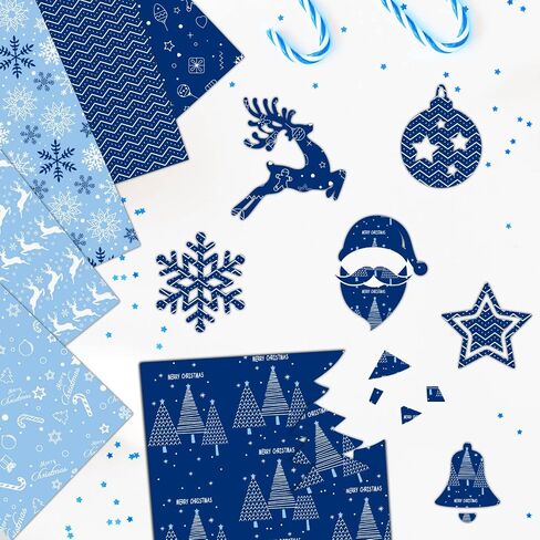 MIAHART 30 Sheets Christmas Pattern Paper Set A4 Size Red and Gold Festival Decorative Craft Paper Double-Sided for Card Making Scrapbook, 10 Designs in Saudi Arabia