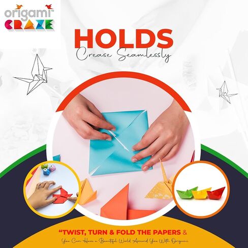 Origami Paper 500 Sheets Premium Quality for Arts and Crafts 6" Square Sheets 20 Vibrant Colours Same Colour on Both Sides 100 Design Ebook Included (See Back of Cover for Download info) in Saudi Arabia
